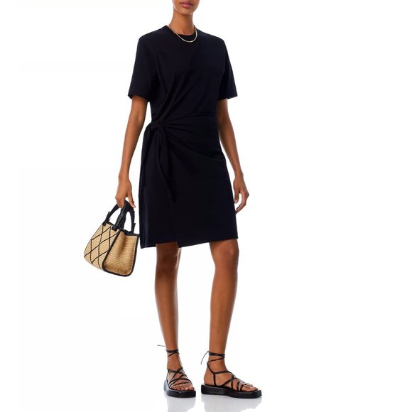 VINCE SIDE TIE CREW NECK T-SHIRT DRESS - Picture 2 of 16